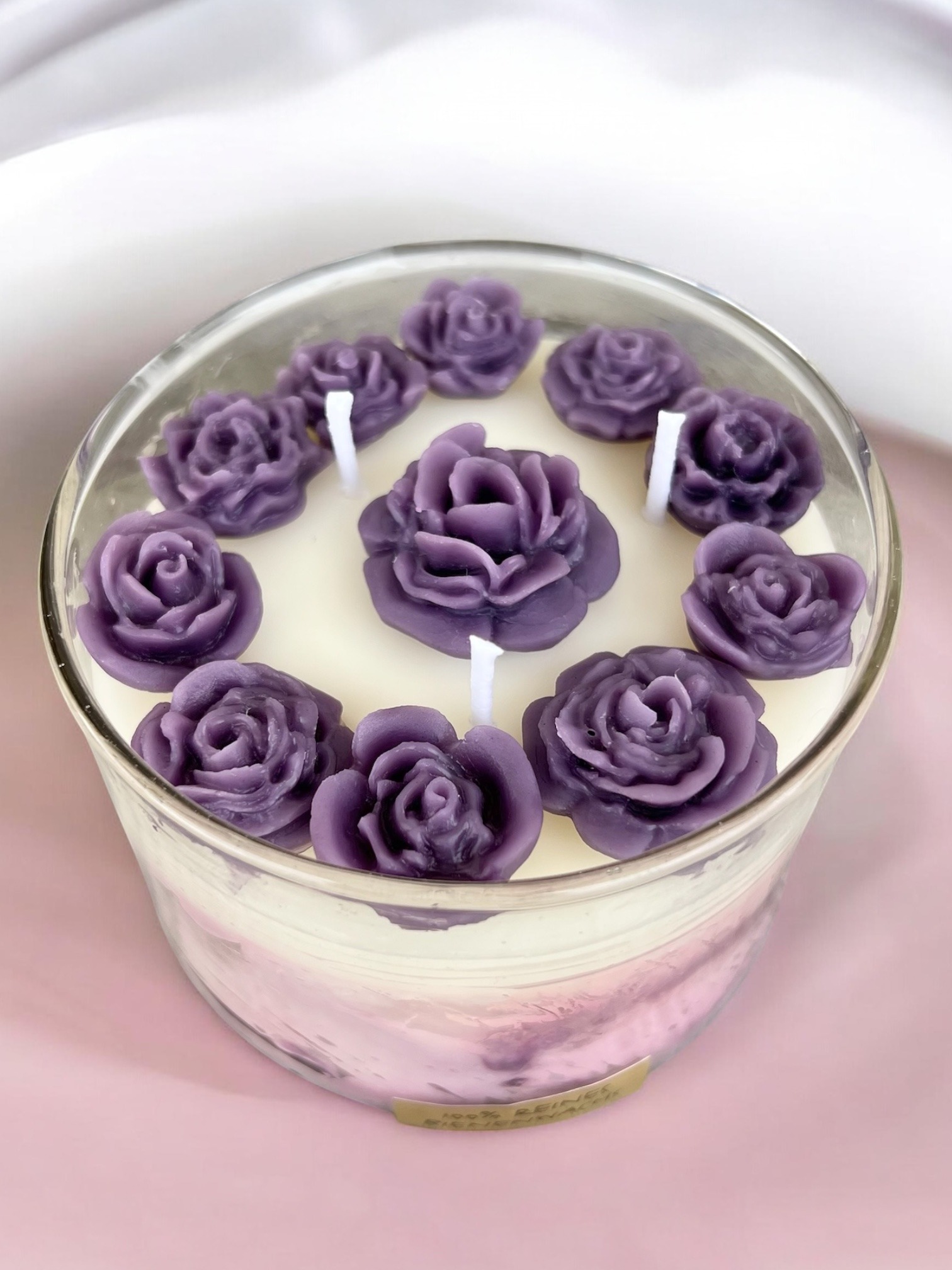 3 Docht Rosenglas deep purple